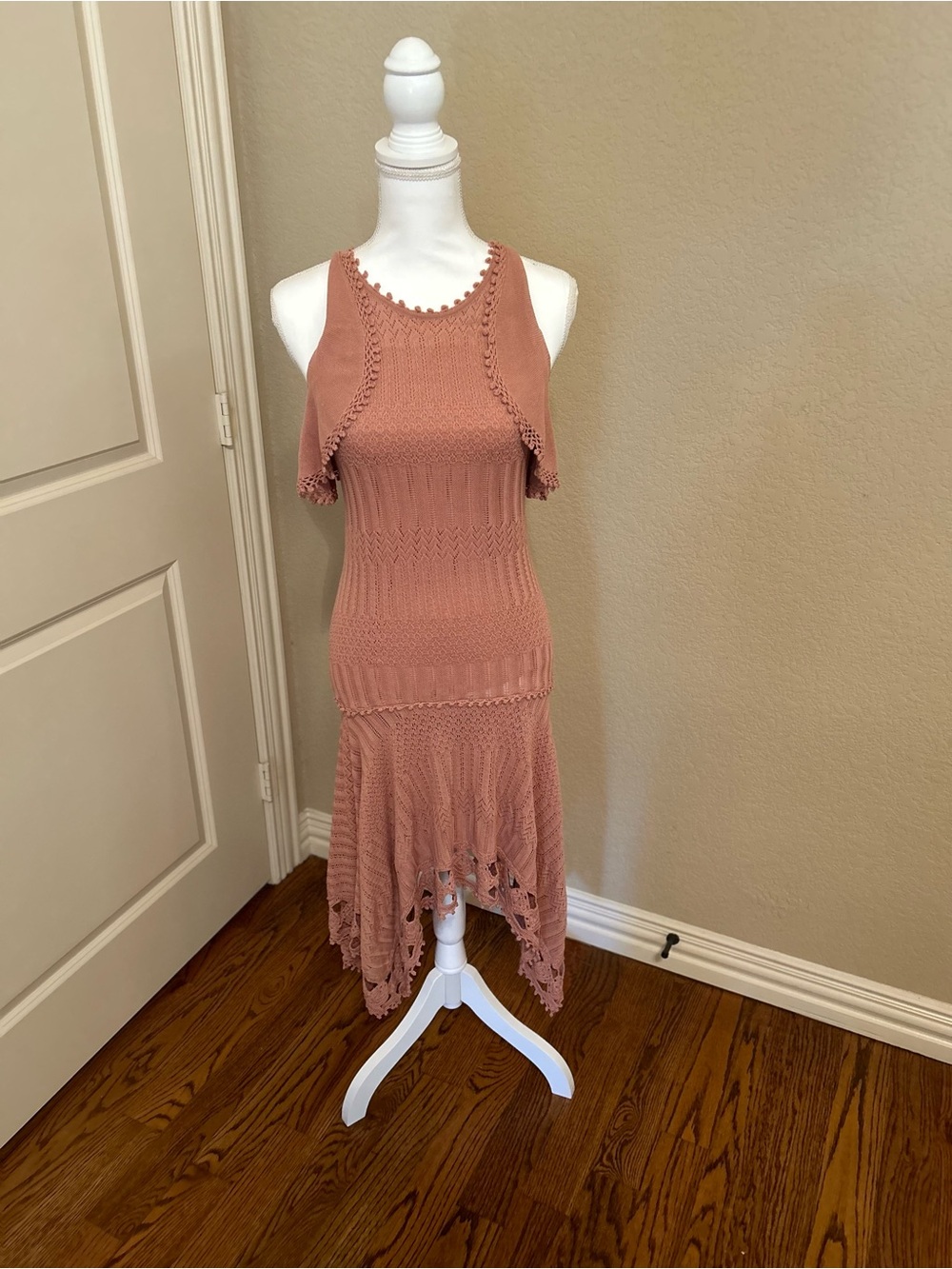 Jonathan Simkhai Rose Knit High-Low Dress